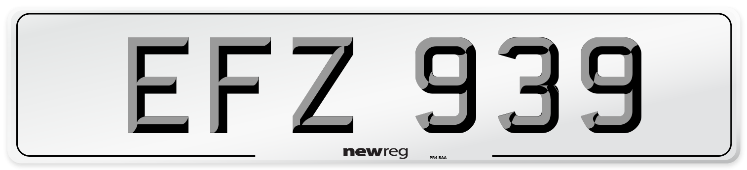 EFZ 939 Number Plate from New Reg